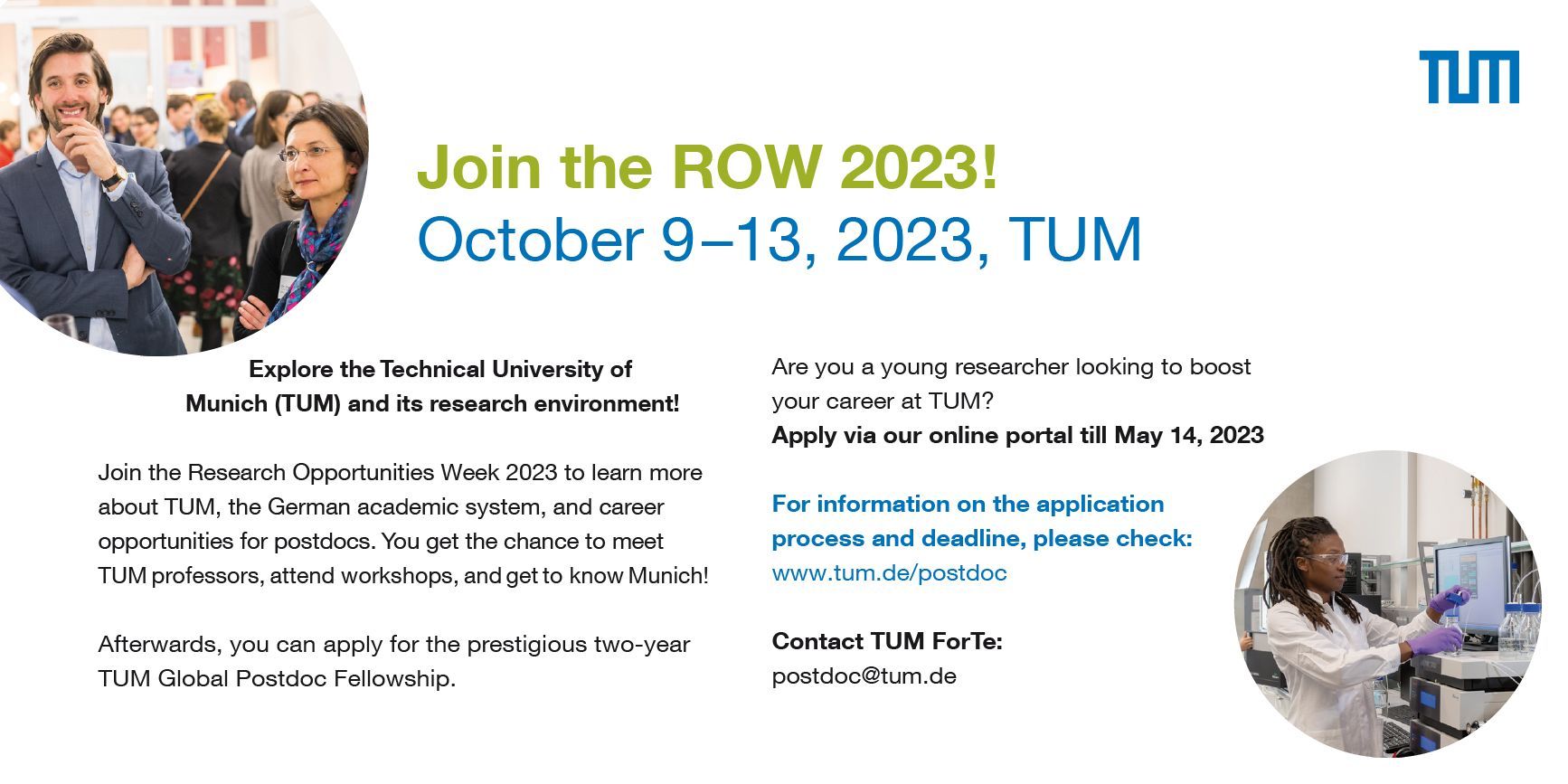 Join the ROW 2023! Oct. 9-13, 2023, TUM